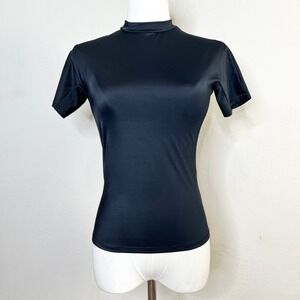 Nike x SKIMS Short Sleeve Mock Neck Top Black Performance Compression Shirt S?